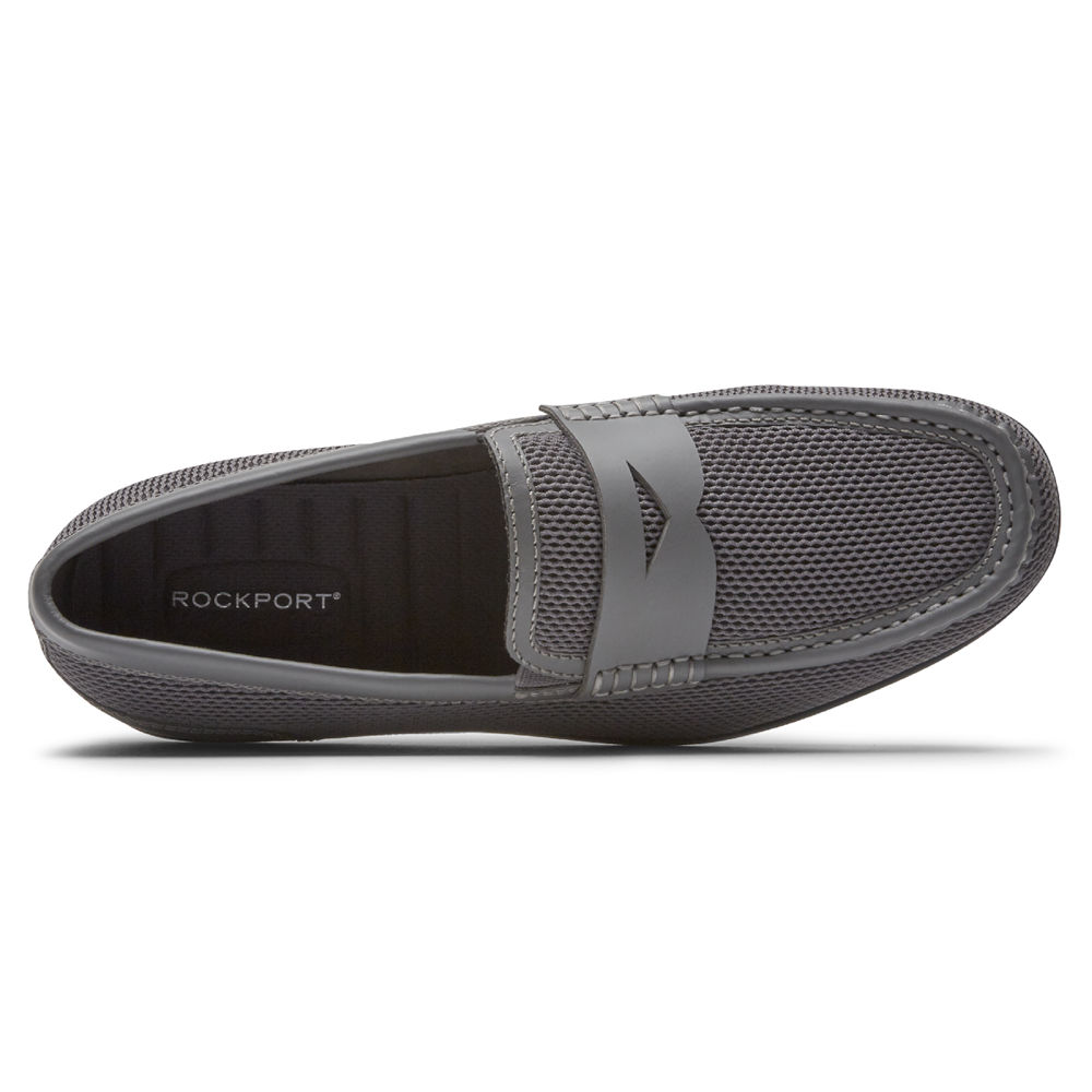 Rockport Mens Slip-On Grey - Malcom Soft Moc Toe - UK 652-PFEICX